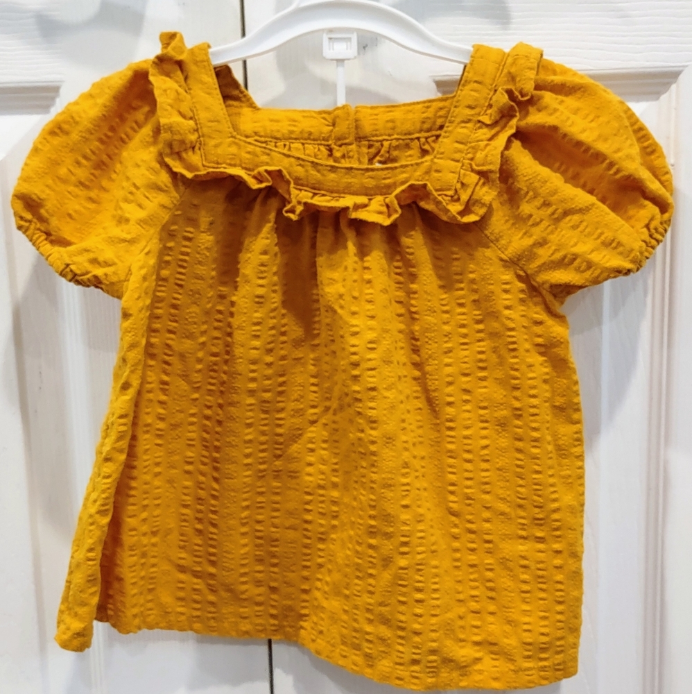 Toddler Girl's Old Navy Mustard Yellow Short Sleeve Blouse
